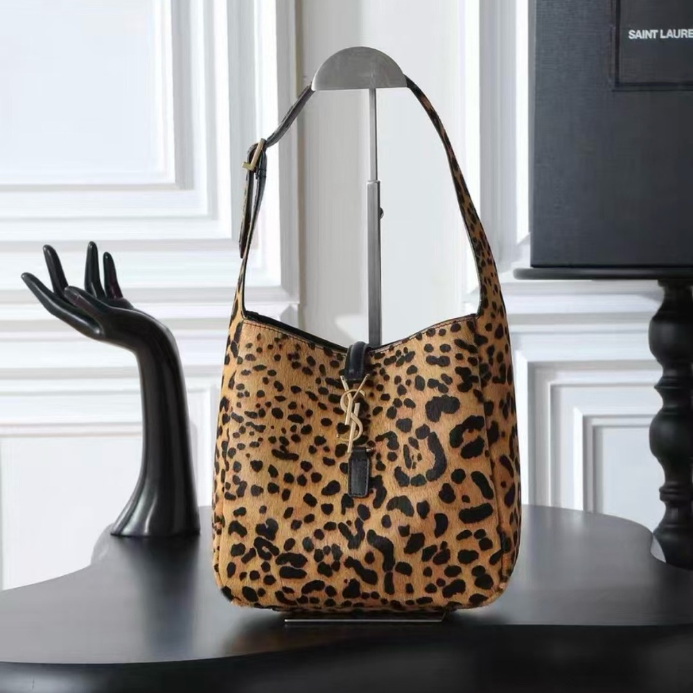 YSL leopard print shoulder bag